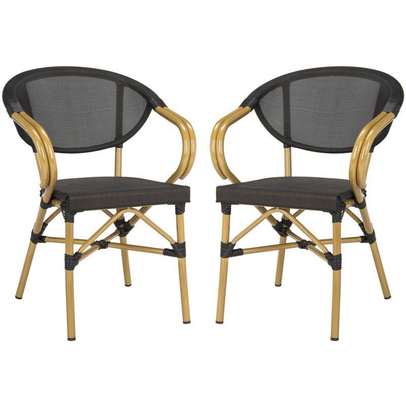 Burke Arm Chair (Set Of 2) - Indoor/Outdoor - PAT4015 - Black - Safavieh