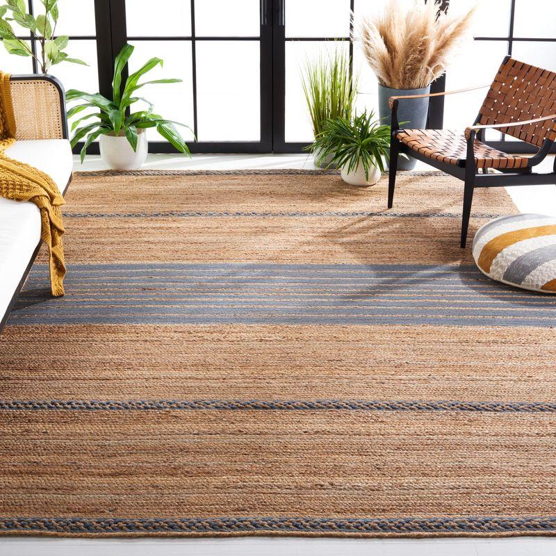 Hand-Knotted Artisan Gray Square Jute Area Rug - 6'x6'