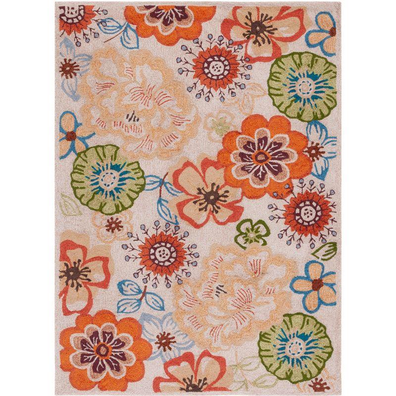 Four Seasons FRS467 Hand Hooked Area Rug - Beige/Red - 4'x6' - Safavieh.