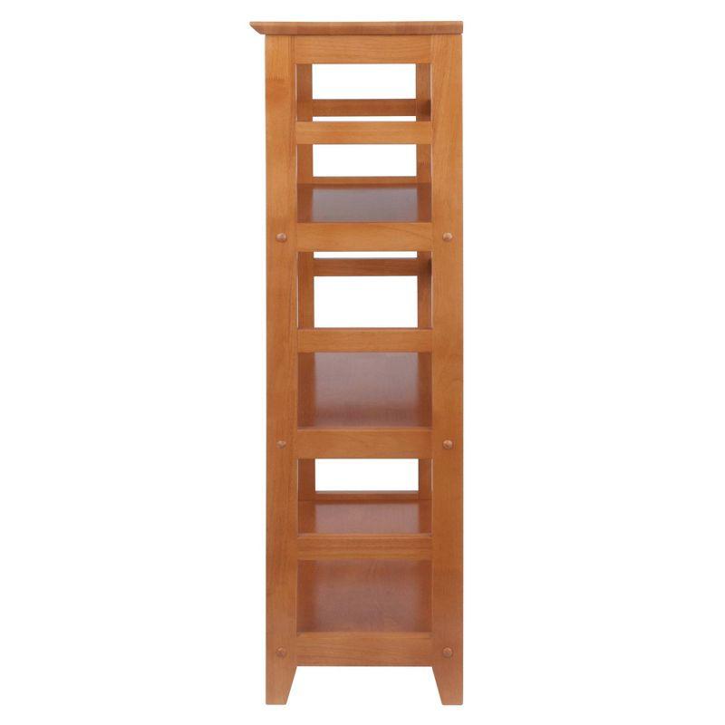 Winsome 42" Studio Bookshelf 3 Tier Honey Brown: Wood Composite, Metal Hardware, Fixed Shelves