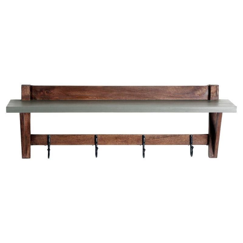 Brookside Industrial Mango Wood and Concrete Entryway Bench