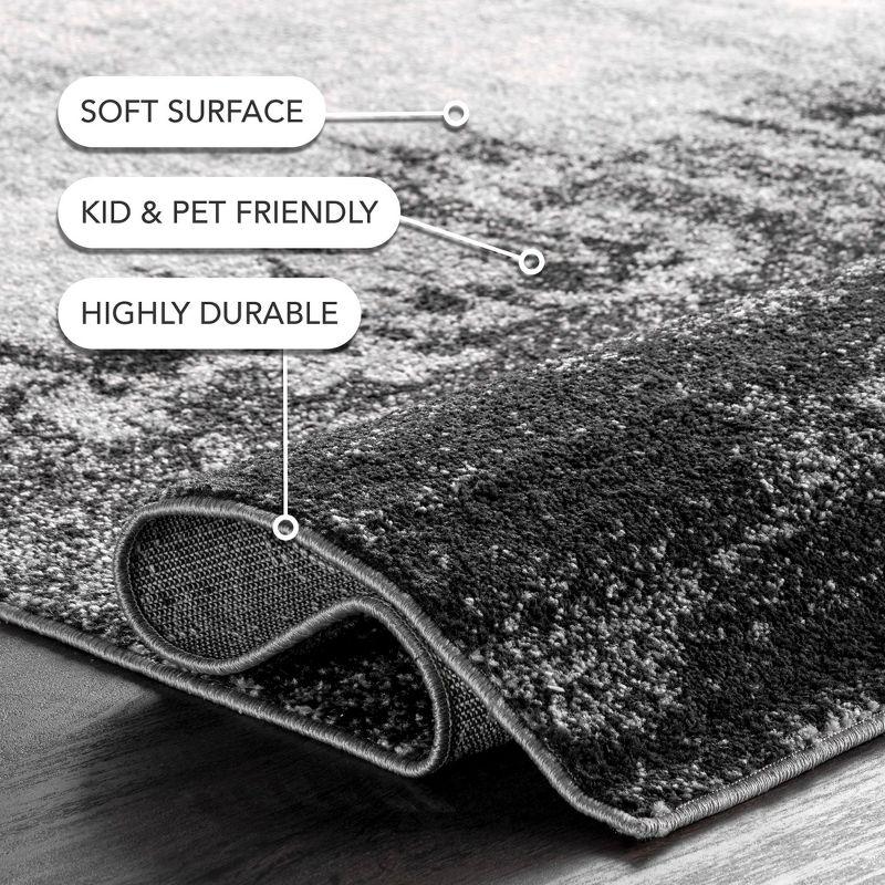 Nuloom Alayna Abstract 8x10 Indoor Area Rug for Living Room Bedroom Dining Room Kitchen, Black/Ivory