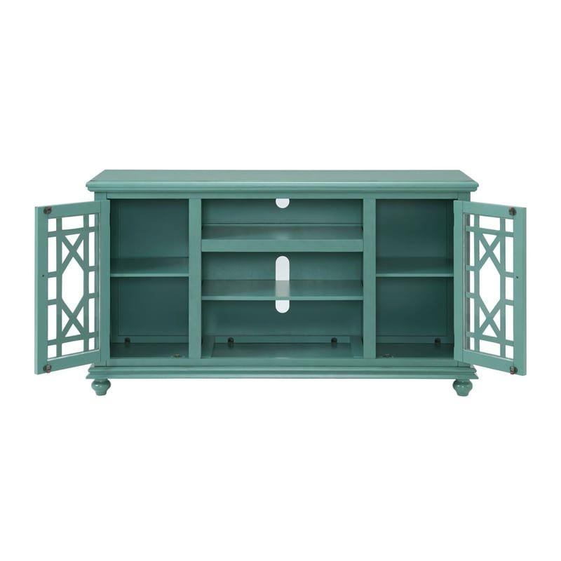 Martin Svensson Home Elegant 2 Door Antique Teal 63" TV Stand