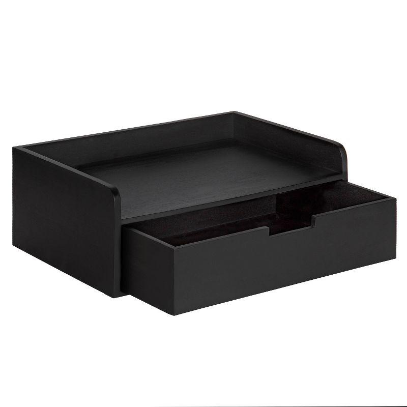 Kate & Laurel All Things Decor 18" x 12" x 6.5" Kitt Floating Shelf Side Table Black: Wall-Mounted, Wood Frame