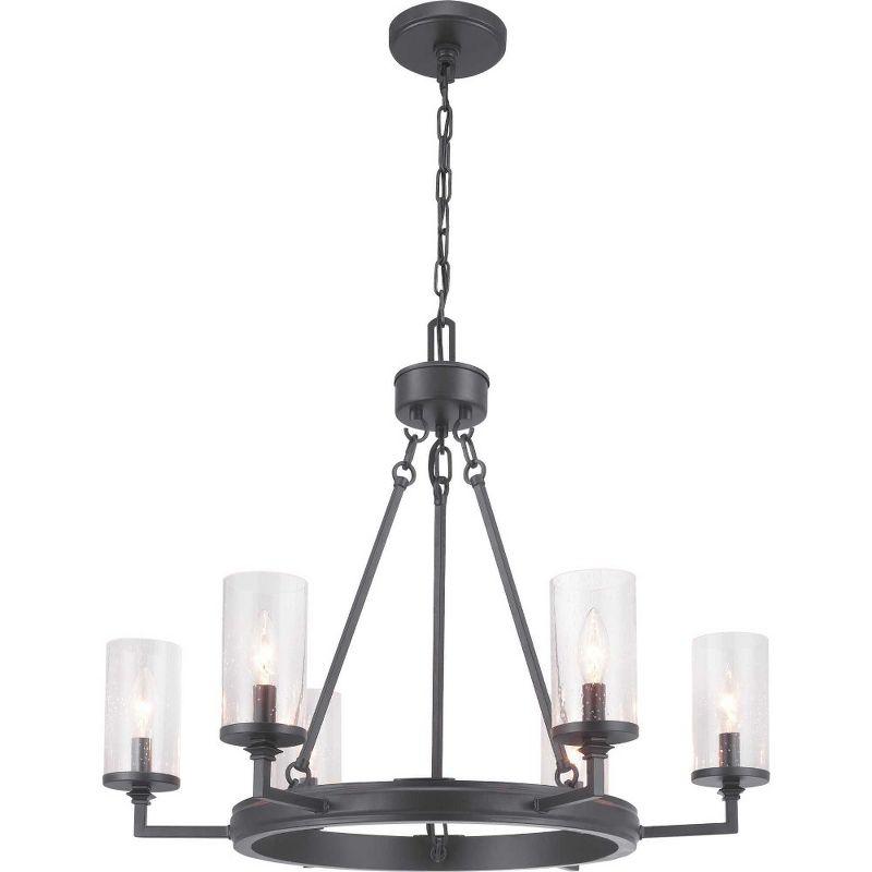 Gresham Graphite 6-Light Chandelier with Seeded Glass Shades