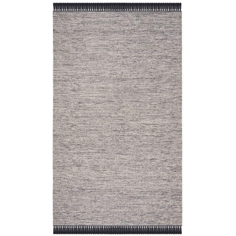 Coastal Charm Hand-Woven Cotton Flatweave Rug, 8' x 10', Gray