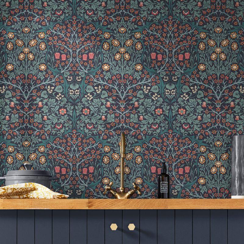 William Morris at Home Blackthorn Navy Wallpaper