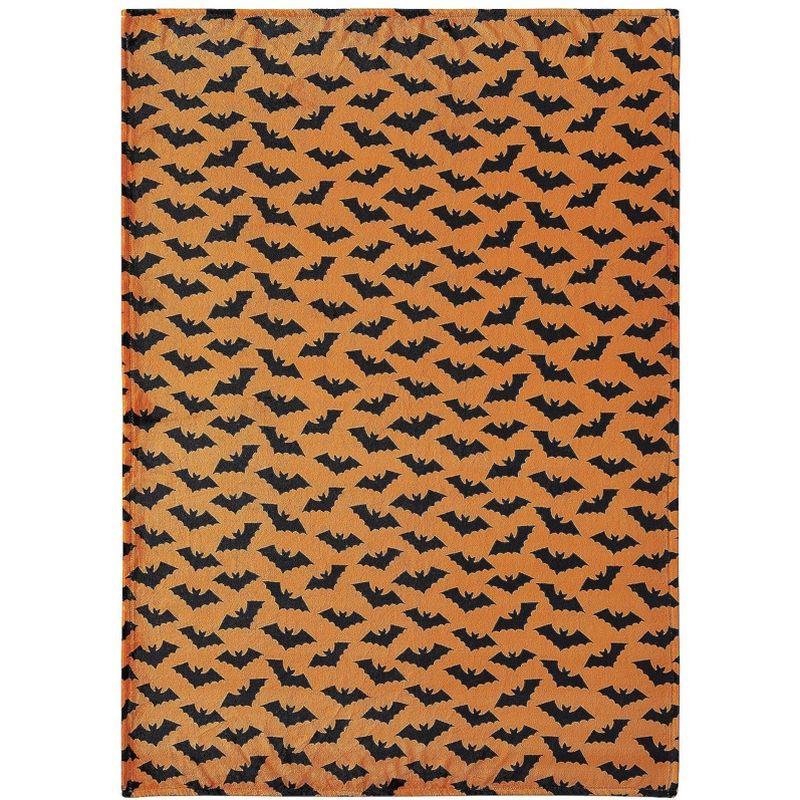 Kate Aurora Ultra Soft & Plush Spooky Halloween Bats Accent Throw Blanket - 50 in. W x 70 in. L