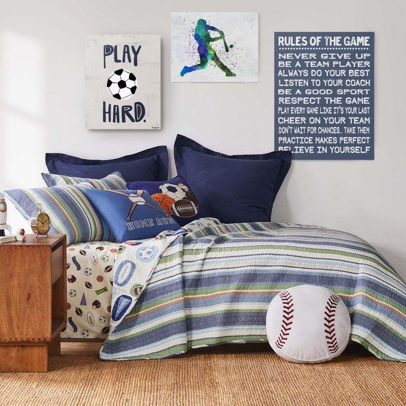 MVP Twin White Polyester Boys' Sports Sheet Set