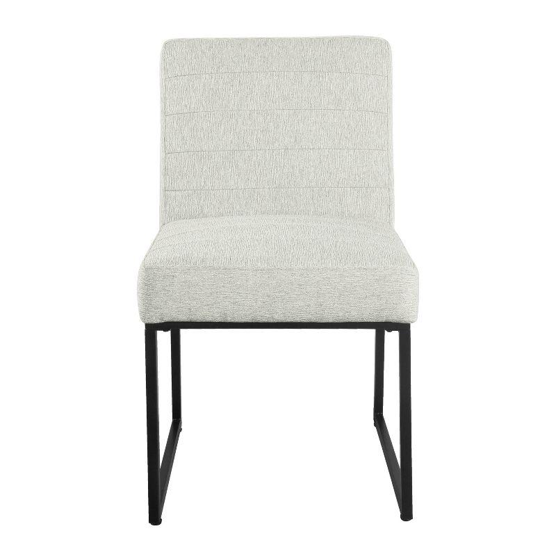 Channeled Metal Dining Chair: HomePop Modern Espresso Legs, Polyester Upholstery, 250lb Capacity