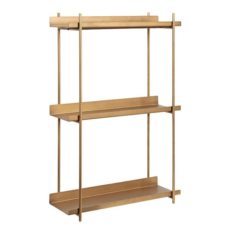 Gold Metal 3-Tier Floating Wall Shelf