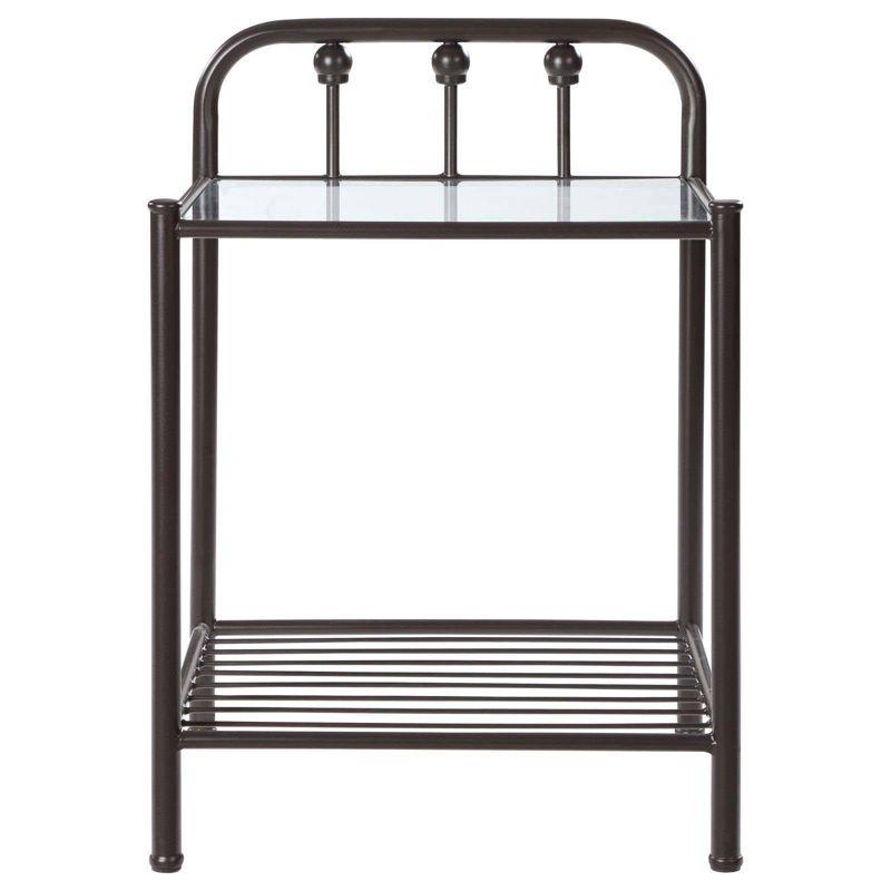 Coaster Livingston Traditional 1 Shelf Metal Nightstand with Glass Top Dark Bronze