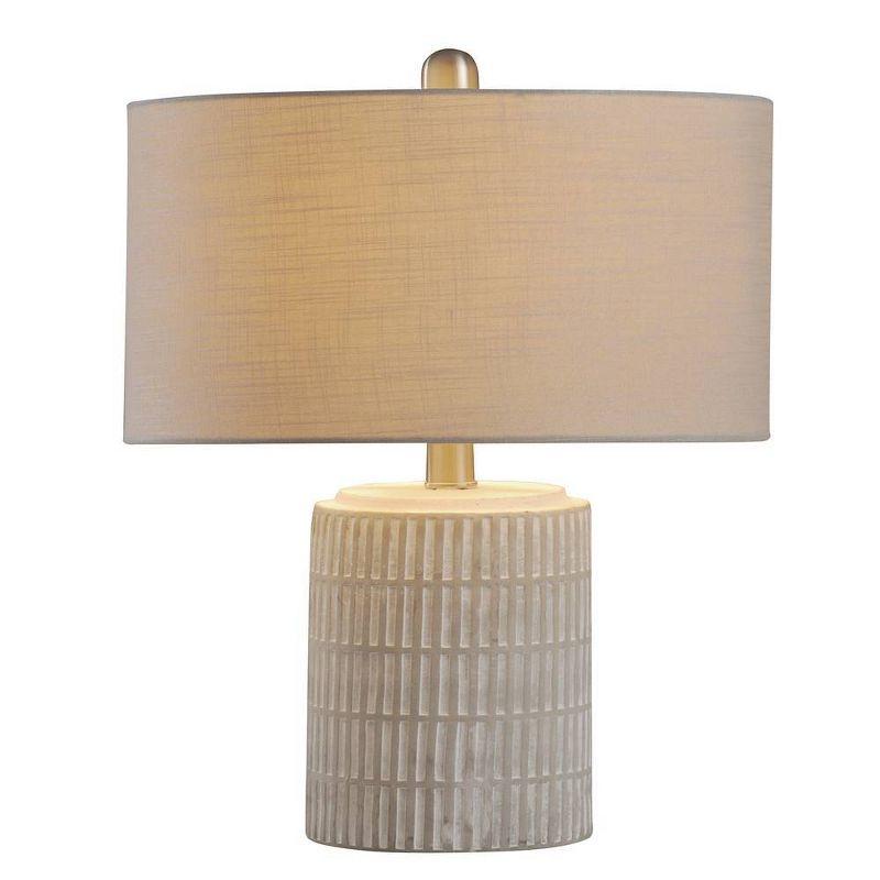 Joni Table Lamp Distressed Gray - StyleCraft: Ceramic Body, Polyester Drum Shade, UL Listed