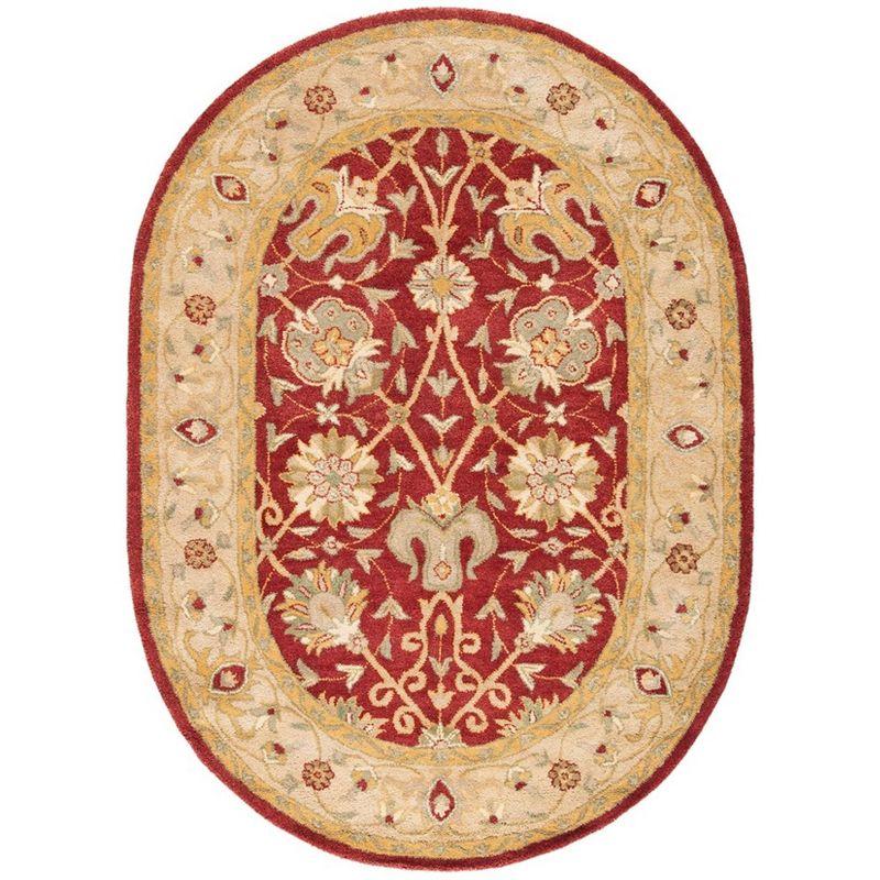 Antiquity AT21 Hand Tufted Indoor Area Rug - Rust - 4'6"x6'6" Oval - Safavieh