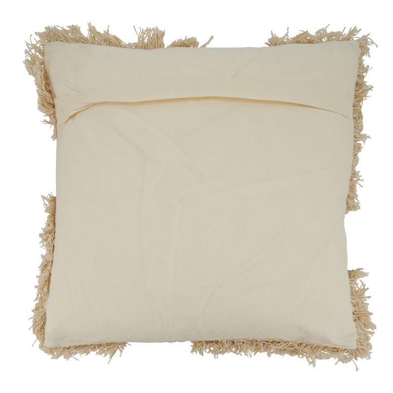 Saro Lifestyle Foil Printed Tufted Pillow - Down Filled, 18" Square, Natural