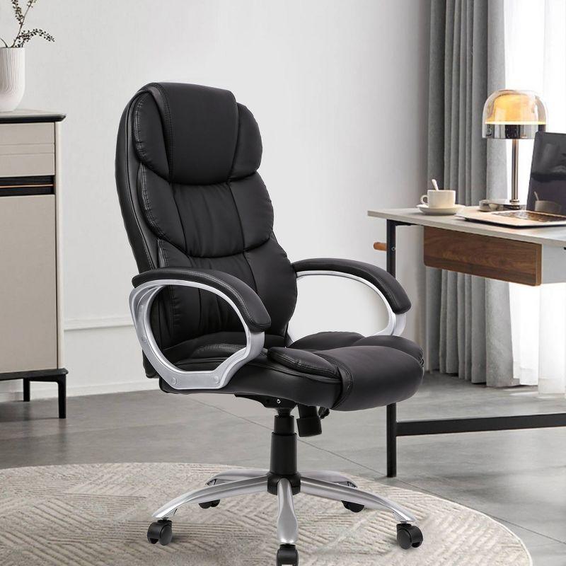 Black High Back Leather Executive Swivel Office Chair