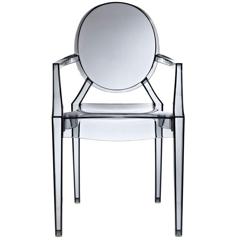 Ethereal Smoke Slim-Design Dining Armchair in Polycarbonate