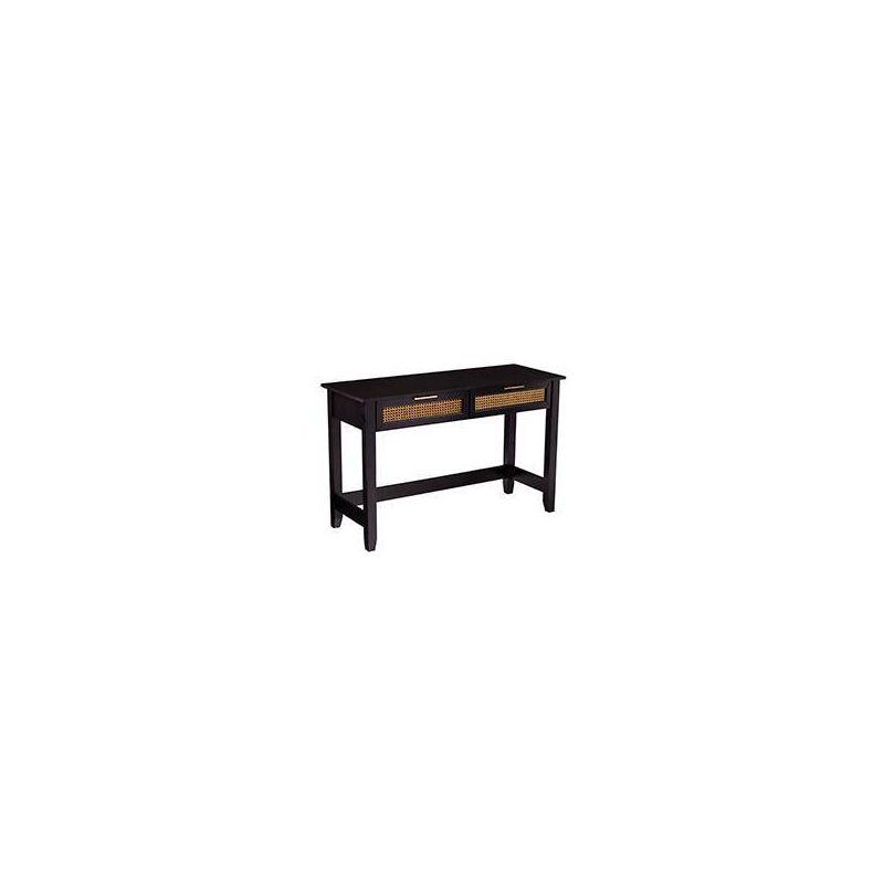 Chekshire 53" Black and Natural Wood Storage Console