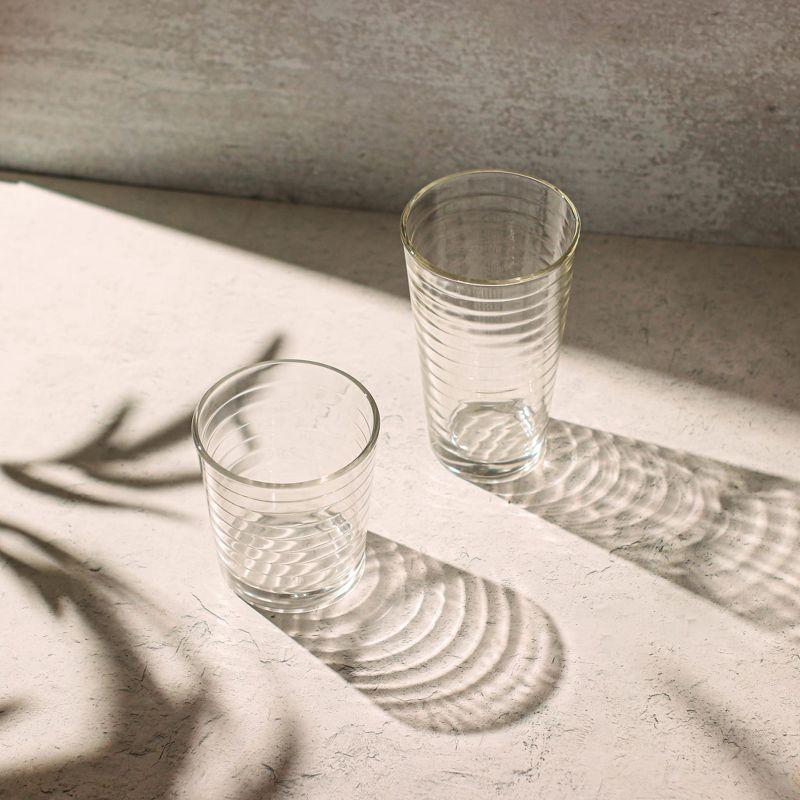 Textiles Hub Hoops 16-Piece Tumbler And Rocks Glass Set