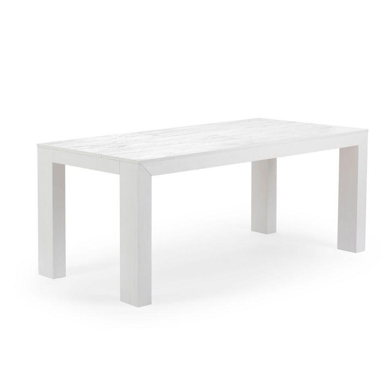 Plank+Beam 72" Modern Dining Table for 6, Solid Wood Rectangular Dining Table for Kitchen/Dining Room, White Wirebrush