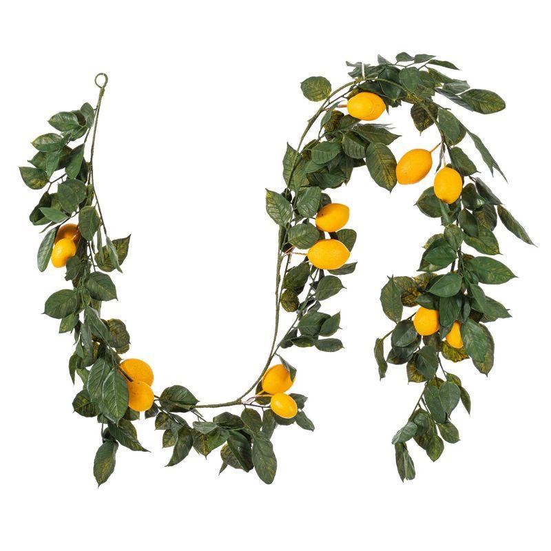 Lifelike Lemon Leaf 14" Spring-Summer Outdoor Garland