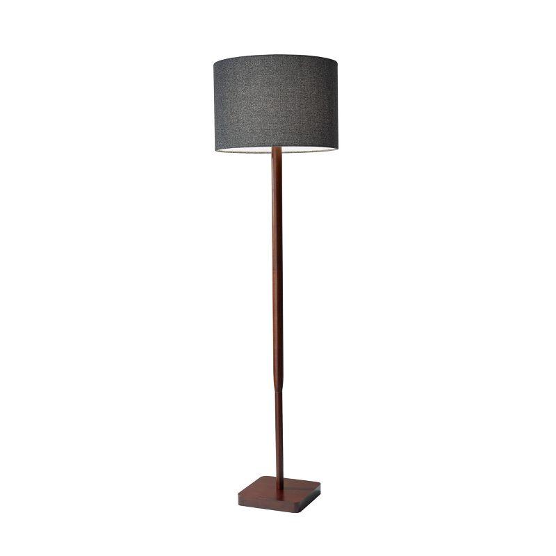 Adesso 58.5" 3-way Ellis Floor Lamp Brown: ETL Listed, Acrylic Shade, Turn Knob Switch