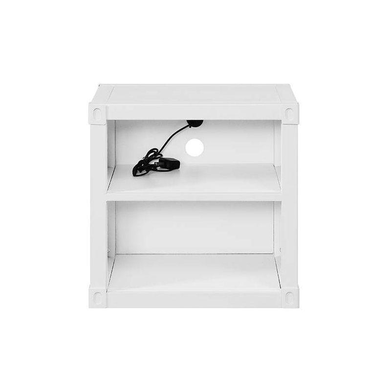 20" Cargo Nightstands White - Acme Furniture: Metal, Open Shelf, Kids' Room, No Assembly Required