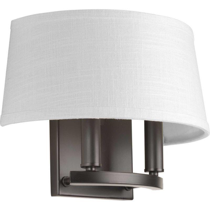 Cherish Brushed Nickel Two-Light Wall Sconce with Summer Linen Shade