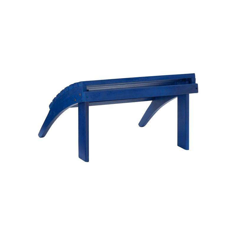 Classic Blue Acacia Wood Adirondack Ottoman