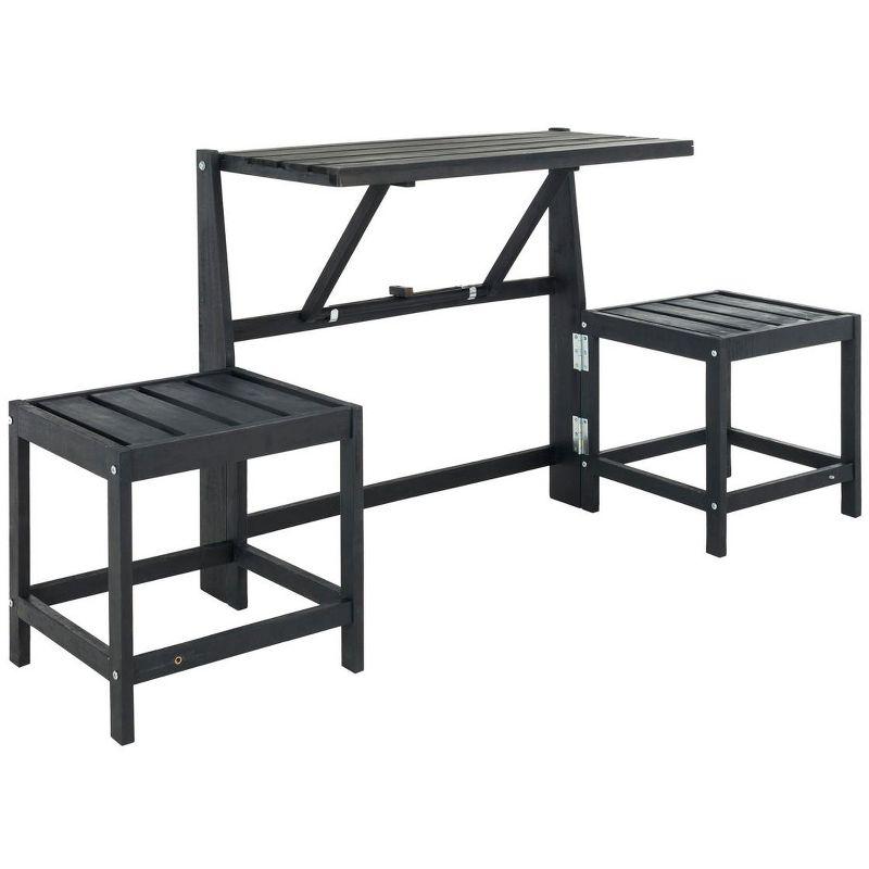 Belamy 63'' Black Transformer Bench-to-Table for Outdoor Use