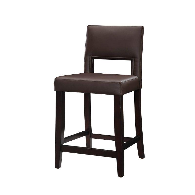 24" Vega Padded Counter Height Barstool with Ergonomic Footrest & Espresso Finish - Linon