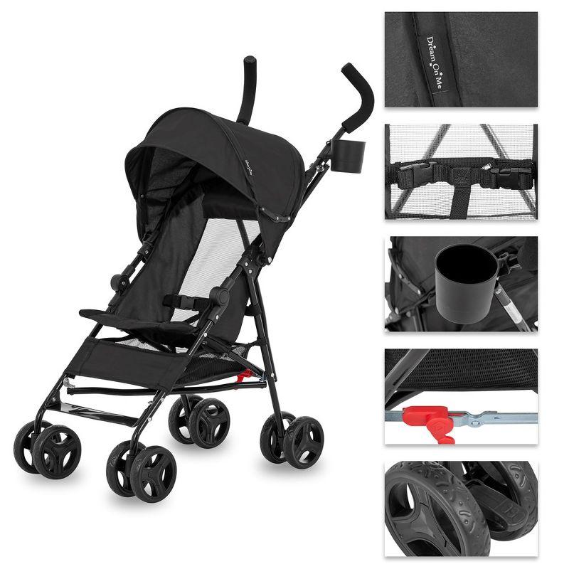 Dream On Me Rover Convenience Stroller in Black