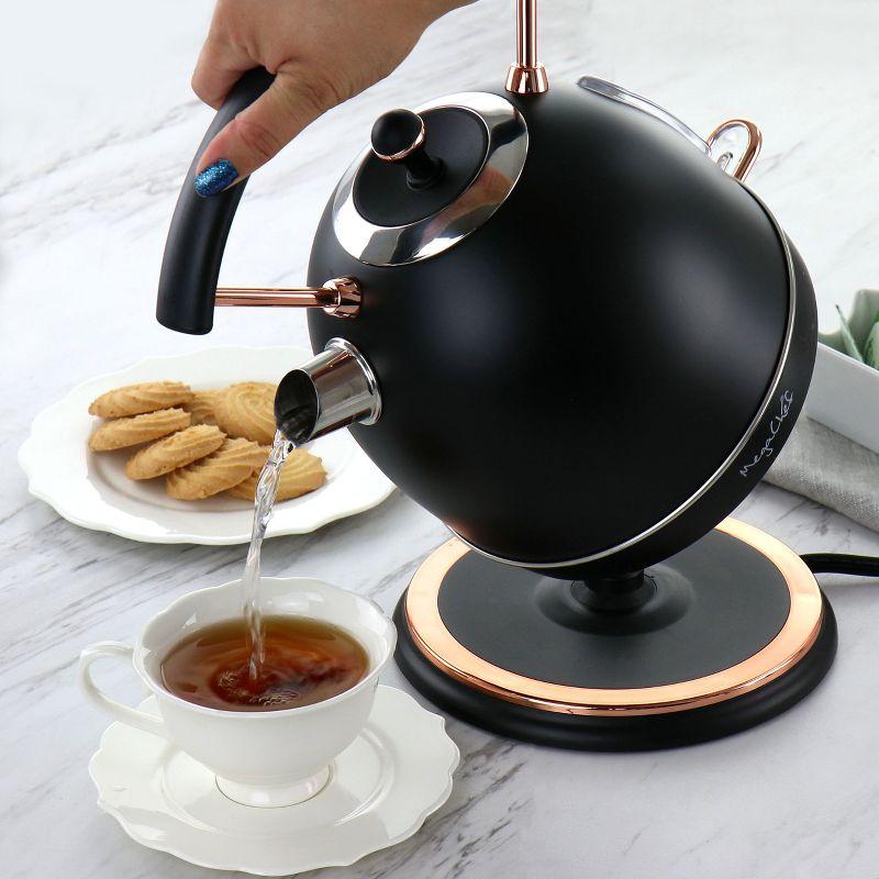 MegaChef 1.8 Liter Half Circle Electric Tea Kettle in Matte Black