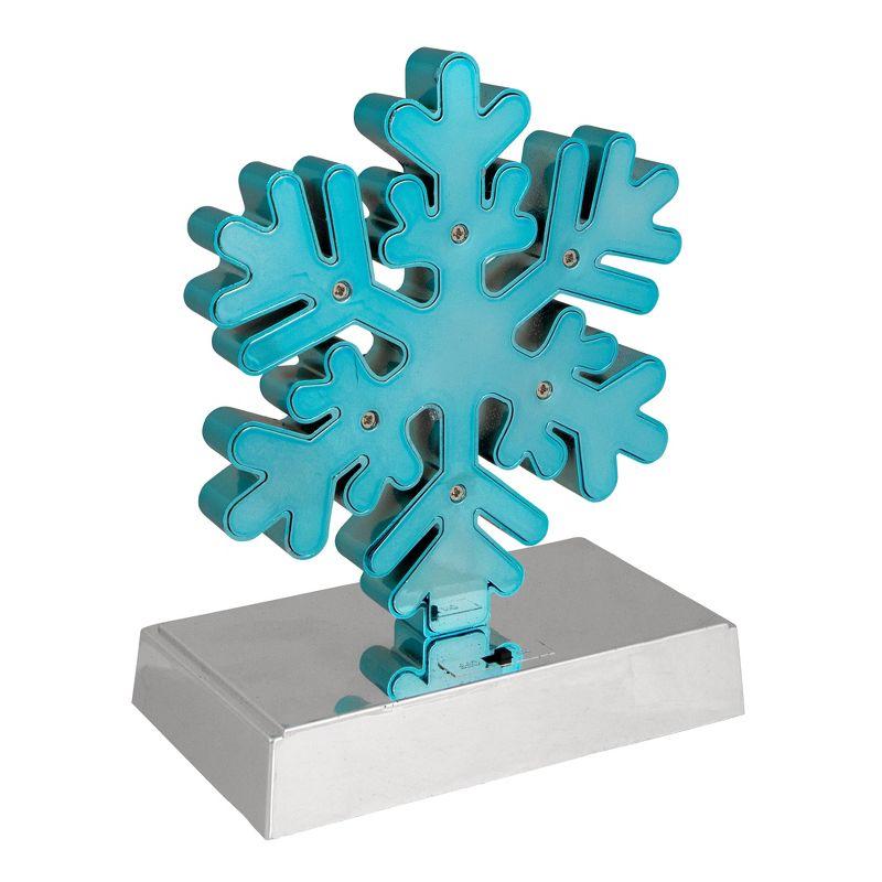 Northlight LED Lighted Glitter Snowflake Christmas Stocking Holder - 7" - Blue