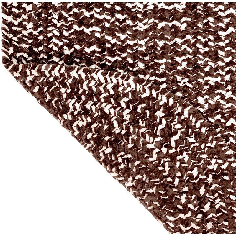 Dove Chestnut Square Braided Synthetic Rug, Stain-Resistant and Reversible