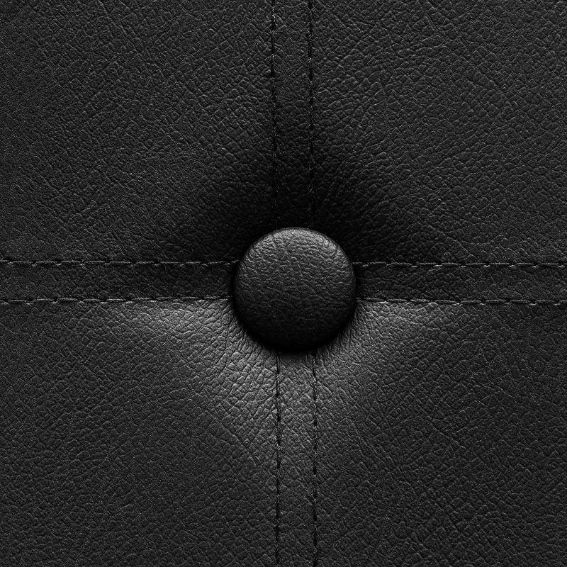 Sorbus Sorbus 43" Wide Faux Leather Tufted Rectangle Standard Ottoman with Storage in Black