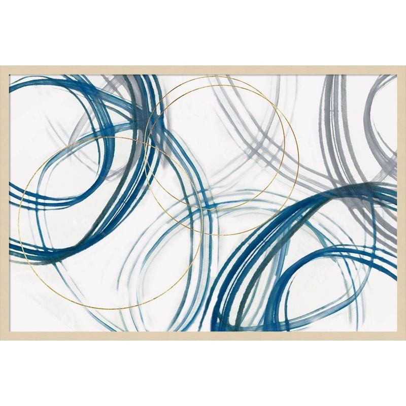 Amanti Art Cobalt Loops by Jacob Q Wood Framed Wall Art Print