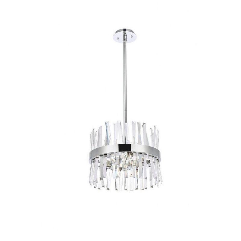 Serephina 16" Crystal Round Pendant Light in Chrome