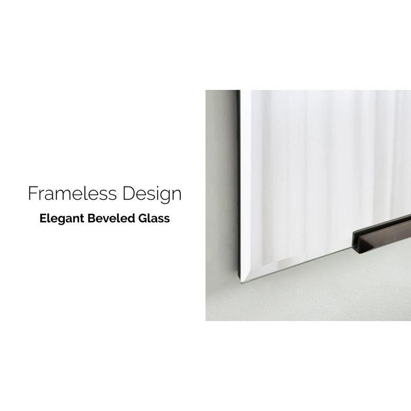 Bronze Frameless Rectangular Wall Mirror with Beveled Edges