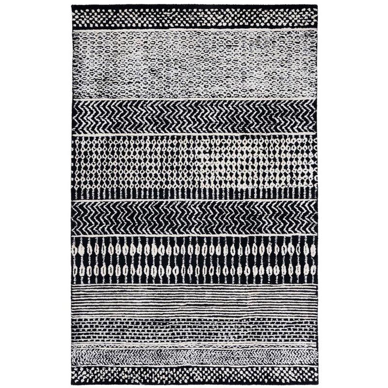 Foundry Select Glamour Hand Tufted Viscose/Wool Southwestern Rug in Ivory/Black