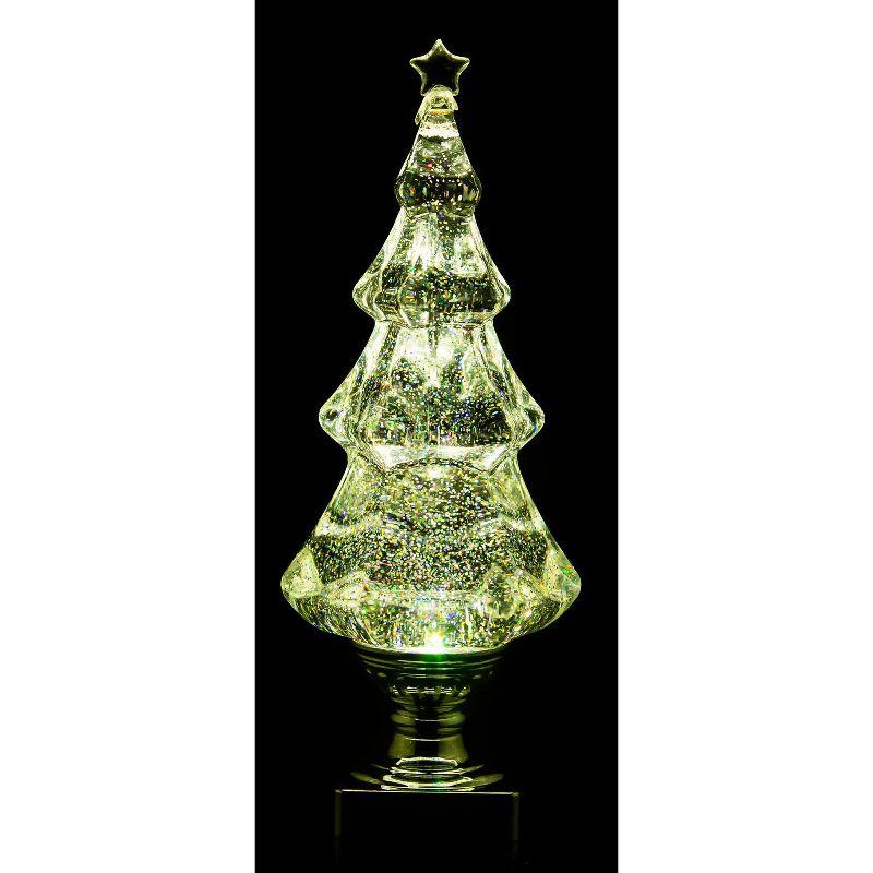 Evergreen Beautiful Christmas LED Liquid Motion Glitter Christmas Tree Table Top Decor - 5 x 5 x 14 Inches Indoor/Outdoor Decoration