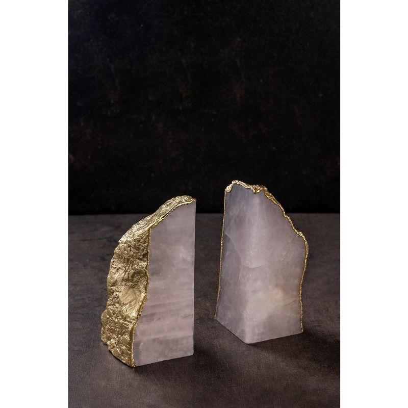 Dazzle Rose Quartz Bookends, Set of 2