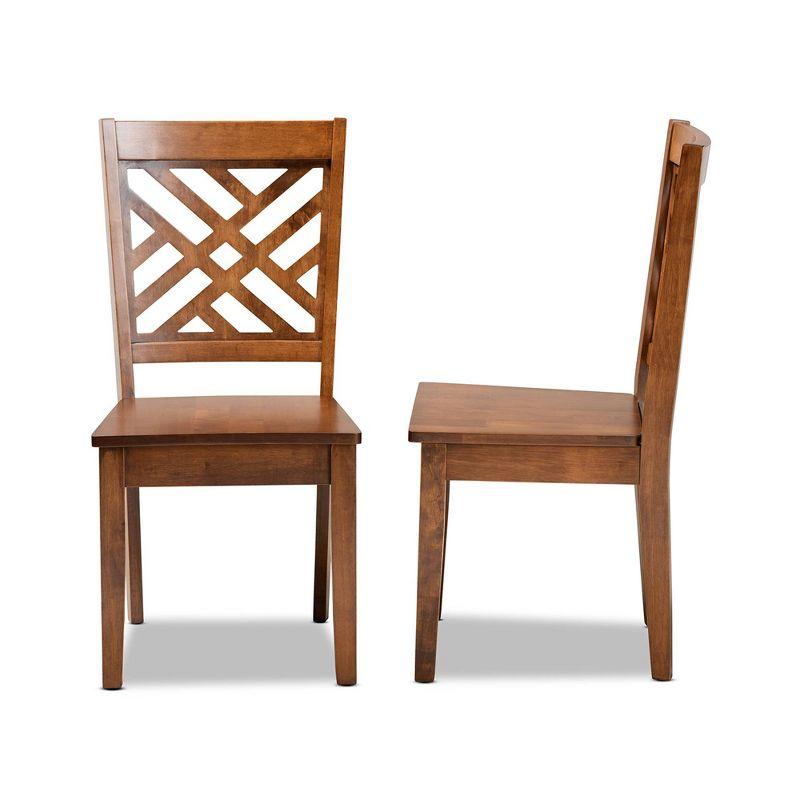 2pc Caron Wood Dining Chair Set Brown - Baxton Studio
