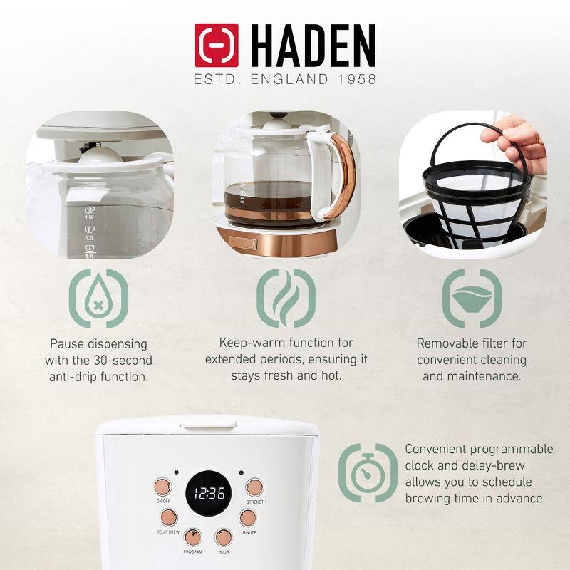 HADEN Heritage Ivory and Copper 12-Cup Programmable Coffee Maker