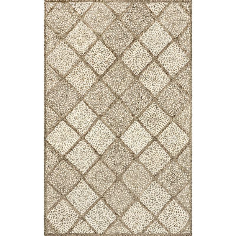 Meja Moroccan Lattice 5' x 8' Natural Jute Area Rug