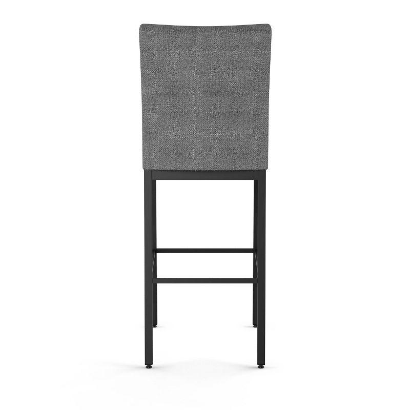 Amisco Perry Upholstered Barstool Gray/Black: Elegant Square Stool, Polyester, Steel Frame, 300 lbs Capacity