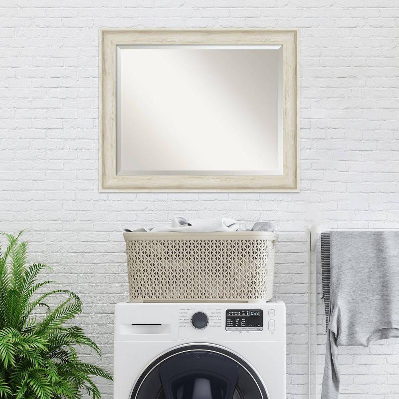 33" x 27" Regal Framed Bathroom Vanity Wall Mirror Birch Cream - Amanti Art: Beveled, Polystyrene Frame, Wall Mount