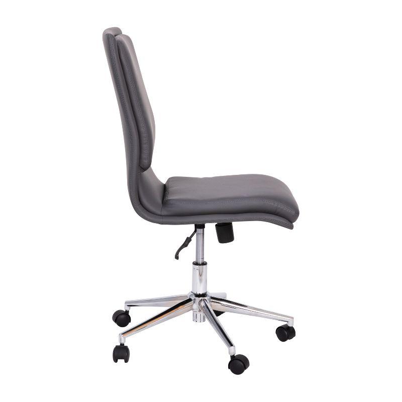 Flash Furniture Madigan Mid-Back Armless Swivel Task Office Chair with Upholstery and Adjustable Metal Base