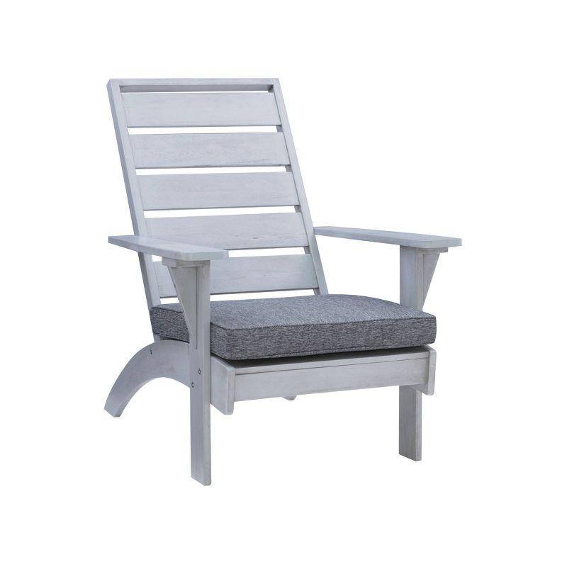 Rockport Outdoor Acacia Wood Chair with Cushion Gray - Linon