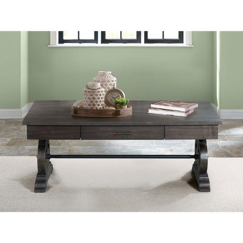 Stanford Dark Ash Rectangular Wood Coffee Table with Storage